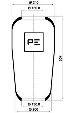 PE AUTOMOTIVE dėklas, pneumatinė pakaba 084.013-70A